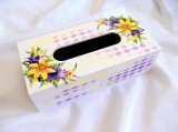 cutie servetele hartie cu flori galbene si mov 40221
