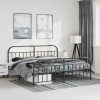 VidaXL Cadru pat metalic cu tăblii de cap/picioare, negru, 183x213 cm 353658
