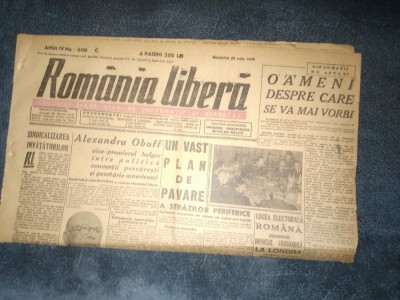 ZIAR ROMANIA LIBERA 28 IULIE 1946 foto