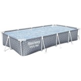 Piscina structura metalica, dreptunghiulara, gri, 366x201x66 cm, Bestway Power Steel GartenVIP DiyLine