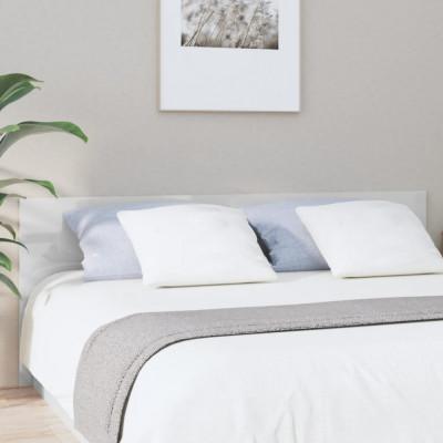 vidaXL Tăblie de pat,alb extralucios, 200x1,5x80 cm, lemn prelucrat foto