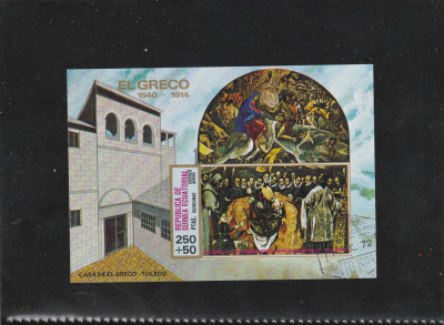 Guinea Ecuatoriala 1976-Arta,El Greco,colita nedantelata , stampilata,Mi,Bl.215 foto