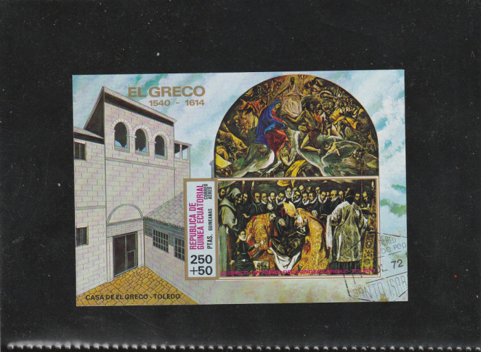 Guinea Ecuatoriala 1976-Arta,El Greco,colita nedantelata , stampilata,Mi,Bl.215