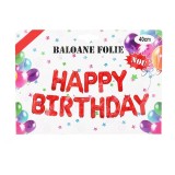 Baloane Happy Birthday din folie metalizata, dimensiune 40 cm, litere rosii, Idei