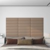 VidaXL Panouri perete 12 buc. cappuccino 60x15 cm piele eco 1,08 m²