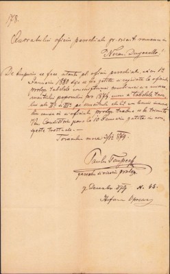 A243 Corespondență Paul Tempea, 1879, preoți ortodocși rom&amp;acirc;ni Nerău, Banat &amp;ndash; Torac, Serbia foto