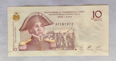 Haiti - 10 Gourdes ND (2004-2016) bancnotă comemorativă sA972 foto