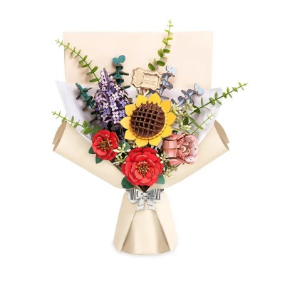 Puzzle 3D Buchet de Flori, 581 piese, lemn, Rowood foto
