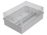 Cutie de conexiuni ELEKTRO-PLAST NASIELSK ABS IP55 EP-LUX, Montare Perete, Capac Policarbonat Transparent, Gri Deschis, 214x303x123 mm