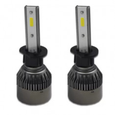 Set 2 becuri LED auto F2 H1, 100W, ventilator, 6000K, 12000LM