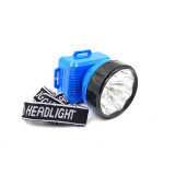 Lanterna de cap, 9 LED-uri, 1 W, 10 x 9 x 8 cm, acumulator 800 mAh, intrerupator on/off, luminozitate reglabila, Albastru, General