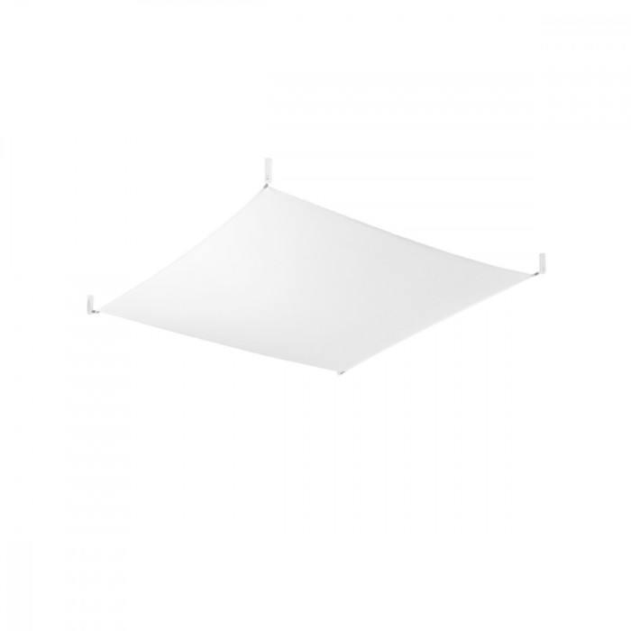 Lustră De Tavan Luna Albă, Țesătură, 4 Becuri, Dreptunghiulară, Minimalistă, De Interior