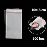 Cumpara ieftin Set 100 pungi BOPP, inchidere tip clapeta adeziva, dimensiune 100x180 mm, transparente, ProCart