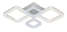 Lustra LED Cristale 104w, patrate, telecomanda, wifi 2.4G, lumina/rece/calda/neutra, intensitate reglabila