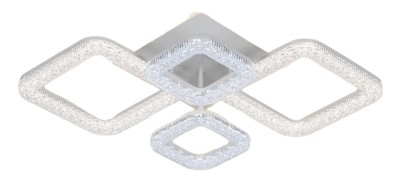 Lustra LED Cristale 104w, patrate, telecomanda, wifi 2.4G, lumina/rece/calda/neutra, intensitate reglabila foto