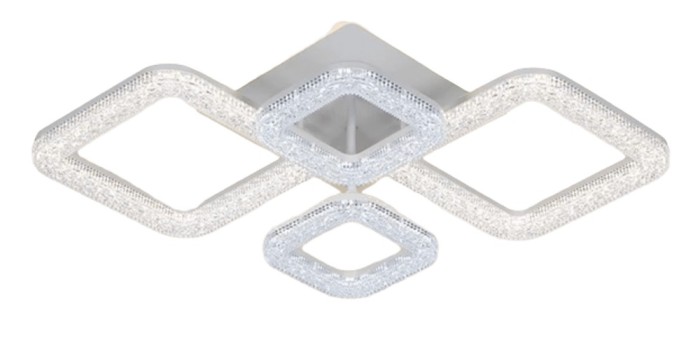 Lustra LED Cristale 104w, patrate, telecomanda, wifi 2.4G, lumina/rece/calda/neutra, intensitate reglabila
