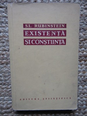 EXISTENTA SI CONSTIINTA-S.L. RUBINSTEIN foto