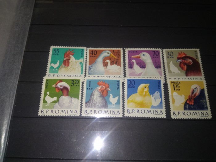 TIMBRE ROMANIA LP 560 PASARI DE RASA 1963