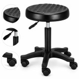 Taburet cosmetic rotativ reglabil rotund, scaun coafor și frizerie