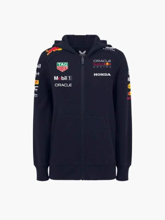 Red Bull Racing hanorac cu glugă pentru copii official Teamline Replica zip navy F1 Team 2025 - JS/8