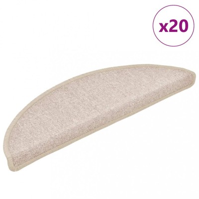 vidaXL Covorașe scări, 20 buc., 56x17x3 cm, semirotunde, gri taupe 3365787 foto