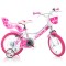 Bicicleta pentru copii Little Hearth DB-164RN-05LH Dino Bikes, 16 inch, alb si roz for Your BabyKids