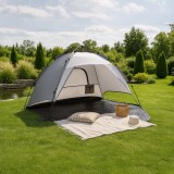 Cort de plaja pop-up Mullsj&ouml;, 2 persoane, 215x135x140 cm, gri