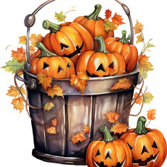Sticker decorativ, Halloween, Portocaliu, 66 cm, 8495ST-5