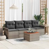 VidaXL Set de canapele pentru grădină Manual 5 pcs Gri 55 x 55 x 37 cm