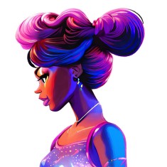 Sticker decorativ Woman, Roz, 73 cm, 7914ST foto