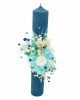 Lumanare pentru cununie sau botez, 35 cm, cu flori criogenate si plante naturale uscate (personalizabila cromatic si cu text), Eventissimi&reg;