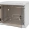 Rack de perete Triton sectiune simpla 6U 500mm adancime usa sticla panouri laterale fixe sectiuni ventilatie activa, sectiuni acces cabluri sus/jos/sp