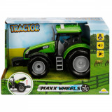 Tractor verde cu lumini si sunete, Maxx Wheels, 18 cm