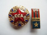 ROMANIA - SET INSIGNE CCA (STEAUA ) 1956 , RPR, RARA + STEAUA BUCURESTI , IM 1.180
