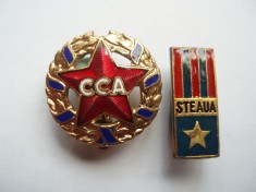 ROMANIA - SET INSIGNE CCA (STEAUA ) 1956 , RPR, RARA + STEAUA BUCURESTI , IM 1.180