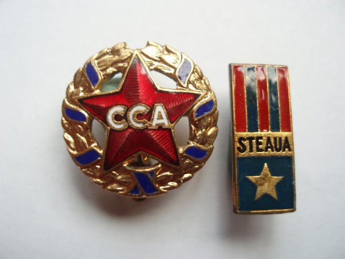 ROMANIA - SET INSIGNE CCA (STEAUA ) 1956 , RPR, RARA + STEAUA BUCURESTI , IM 1.180
