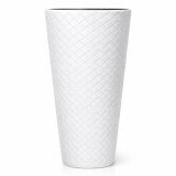Ghiveci &icirc;nalt flori Matuba Slim 30x55 cm alb Prosperplast plastic rezistent interior exterior