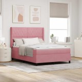 Cumpara ieftin Pat cu arcuri cu saltea cu headboard Roz 140 x 200 cm Catifea