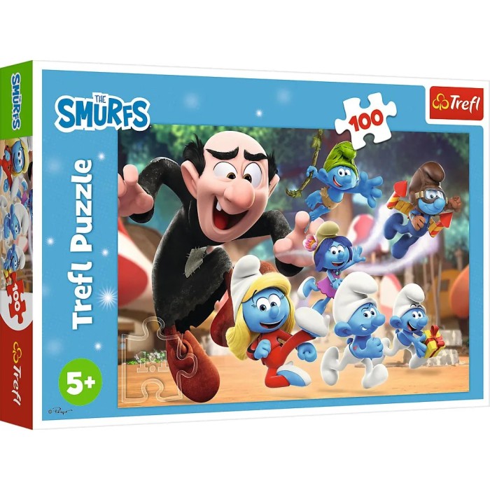 Puzzle Trefl 100 Strumfii Lectiile Lui Papa Strumf