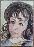Portret femeie// acuarela nesemnata