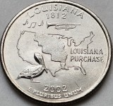 25 cents / quarter 2002 USA, Louisiana, unc, litera P, America de Nord