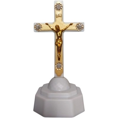 Candela decorativa tip cruce Alb Auriu 4 becuri tip LED CNN48600 foto