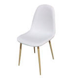 4 buc scaune acoperite cu material textil, mai multe culori-alb