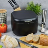 Cutie pentru paine, patrata, din oțel, negru, Klausberg