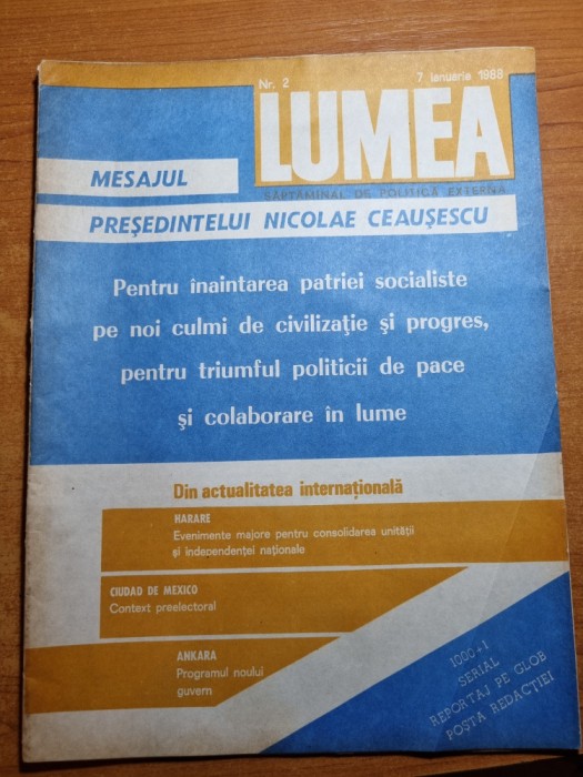 lumea 7 ianuarie 1988 - ziua de nastere a elenei ceausescu,mesaj de anul nou