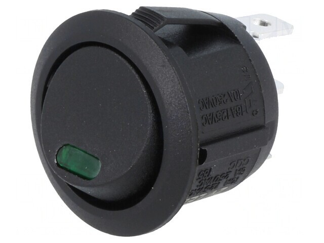 &Icirc;ntrerupător Basculant ON-OFF cu LED Negru 10A 250VAC/24VDC
