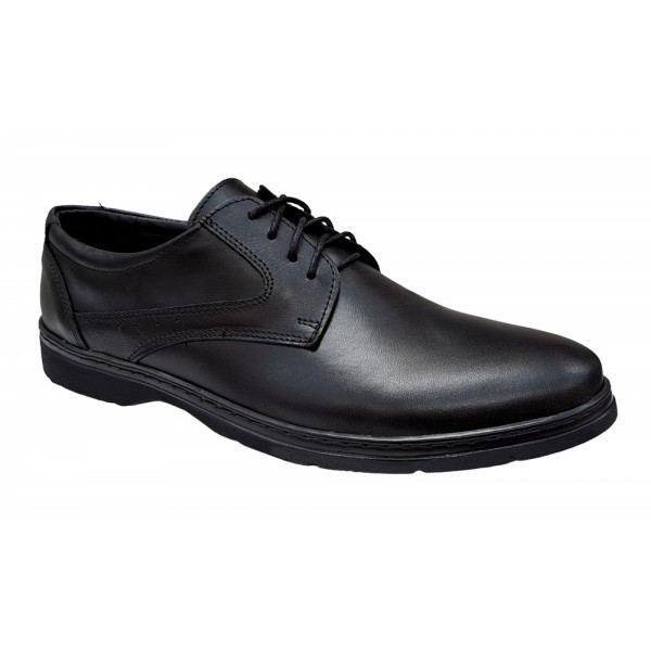 Pantofi barbati casual din piele naturala pe calapod Lat PH450 Negru Siret
