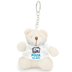Breloc Ursulet Personalizat cu Poza , Mini Ursulet din Plus cu Tricou Personalizabil