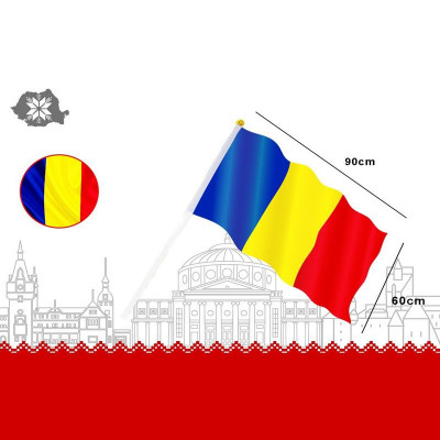 Steag Romania, tricolor 60x90 cm, prevazut cu suport foto