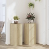 vidaXL Suporturi Plante Stejar Sonoma 30x30x70cm, Set 2 Bucati, Interior, Robust, Stabil